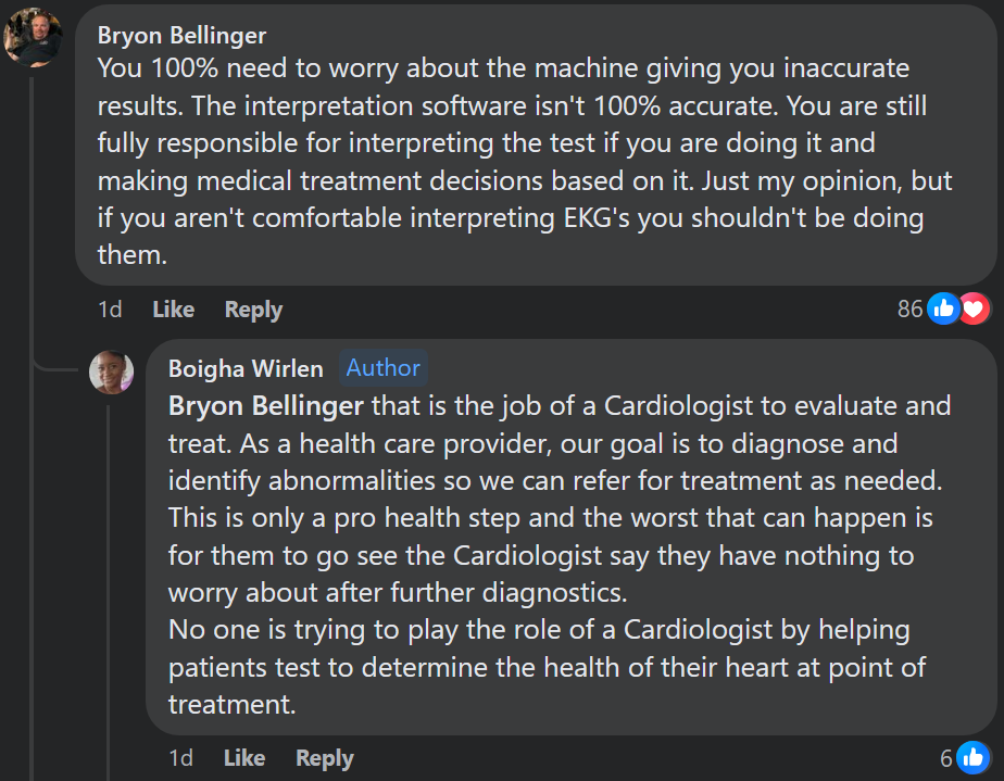 Elite NP has great faith in her new EKG machine's ability to interpret EKGs