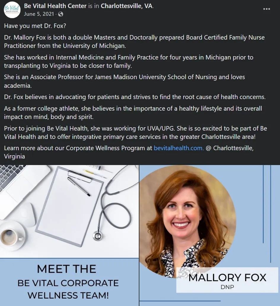 This Virginia nurse practitioner is slyer than a fox